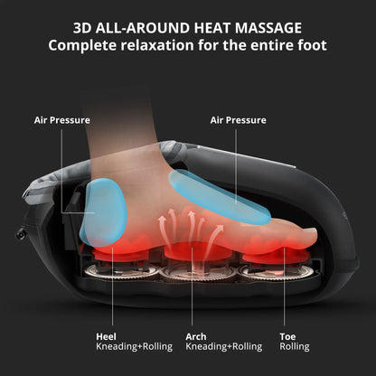 Thermal Foot Massager with Deep Kneading, Air Compression & Foot Rollers