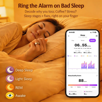 Smart Ring ,No Subscription Fees Health Tracker for Outdoor Sports